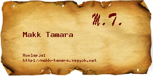 Makk Tamara névjegykártya